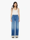 Mother Womens The Kick It High-rise Straight-leg Denim-blend Jeans Fan Favorite In Blue