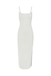 Anemos Column Sliding Strap Maxi Dress In Textured Stretch In White