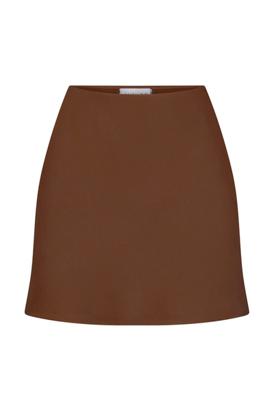 Anemos The Bias-cut Mini Skirt In Matte Crepe In Tawny