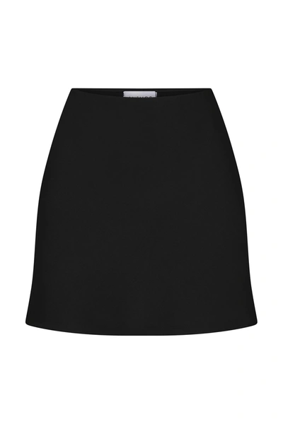Anemos The Bias-cut Mini Skirt In Matte Crepe In Black