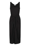 Anemos The D.k. Midi Wrap Dress In Matte Crepe In Black