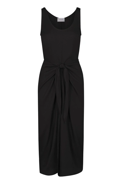 Anemos The D.k. Midi Wrap Dress In Matte Crepe In Black