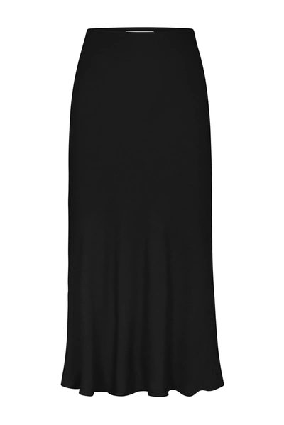 Anemos The Rey Bias-cut Skirt In Matte Crepe In Black