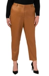 HALOGEN STRAIGHT LEG FAUX LEATHER TROUSERS