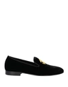 Roberto Cavalli Man Loafers Black Size 13 Textile Fibers In Black