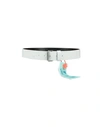 Off-white Woman Belt Sage Green Size L/xl Soft Leather In Sage Green