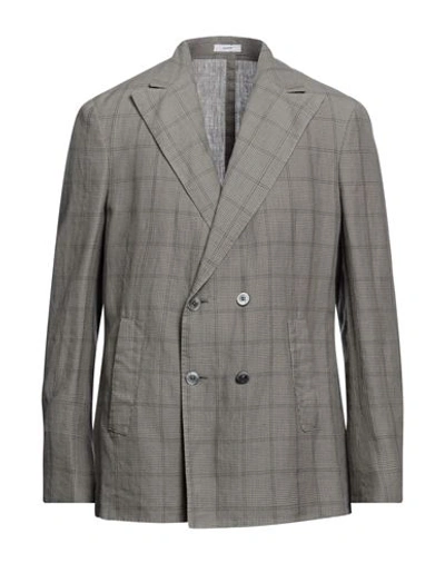 Boglioli Man Blazer Grey Size 40 Linen, Virgin Wool