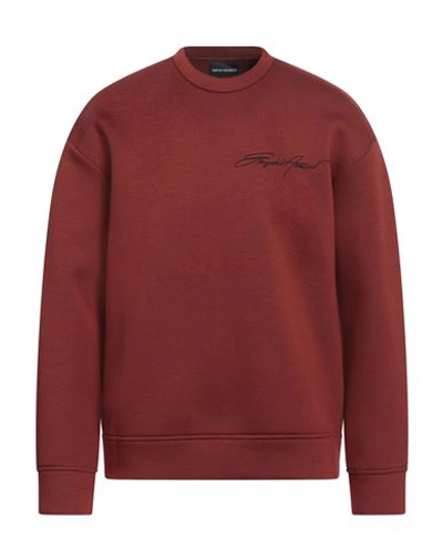 Emporio Armani Man Sweatshirt Burgundy Size Xxxl Modal In Red
