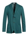 Boglioli Man Blazer Green Size 38 Virgin Wool, Linen, Silk In Green