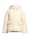 Nanushka Woman Down Jacket Beige Size L Recycled Nylon, Cotton, Viscose, Polyester In Beige