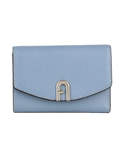 Furla Woman Wallet Slate Blue Size - Leather