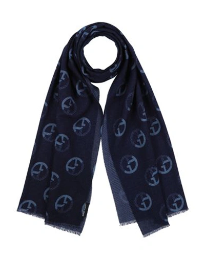 Giorgio Armani Man Scarf Blue Size - Virgin Wool