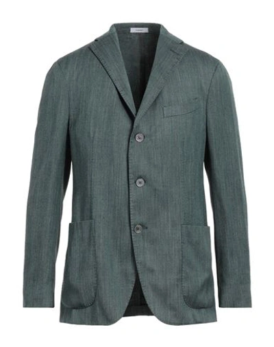 Boglioli Man Blazer Green Size 42 Virgin Wool, Silk, Linen