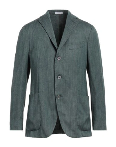 Boglioli Man Blazer Green Size 38 Virgin Wool, Silk, Linen