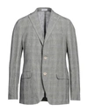 Boglioli Man Blazer Grey Size 42 Linen, Virgin Wool