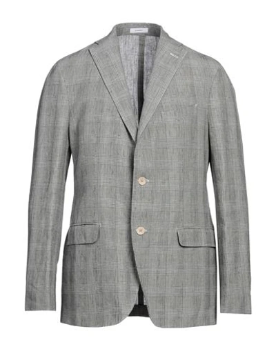 Boglioli Man Blazer Grey Size 40 Linen, Virgin Wool