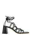 By Far Woman Sandals Black Size 11 Textile Fibers In Black