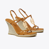 Tory Burch Capri Miller Medallion Wedge Espadrilles In Caramel Corn/wheat