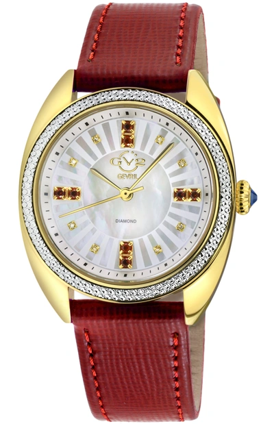 Gv2 Women's Palermo Diamond Swiss Watch In Red