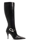 Off-white Crescent Knee-high Leather Boots In New