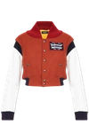 Dsquared2 Cropped Fit Varsity Bomber Jacket With Leather Sleeves In New