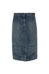 Balenciaga Deconstructed Midi Denim Skirt In New