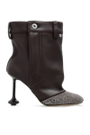 Loewe Brown Shitake Lamb Leather Toy Strassed Ankle Boot In New