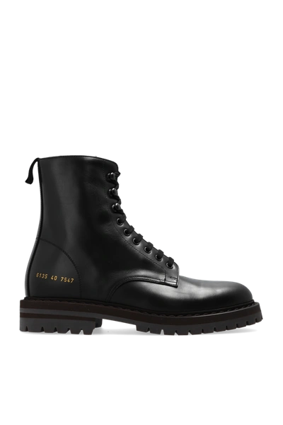 Common Projects Black Combat Ankle Boots