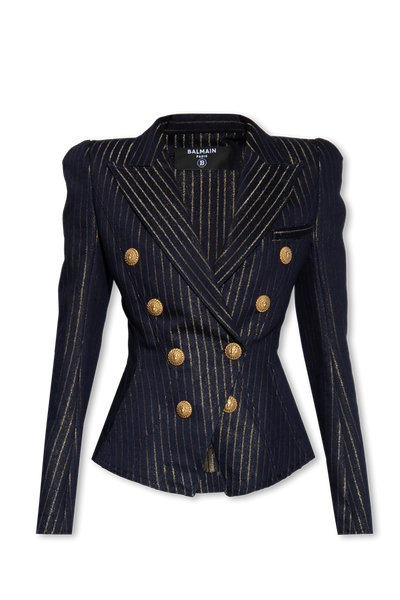 Balmain Einreihiger Blazer In Black