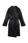 Versace Belted Quilted Crocodile-effect Coat In New