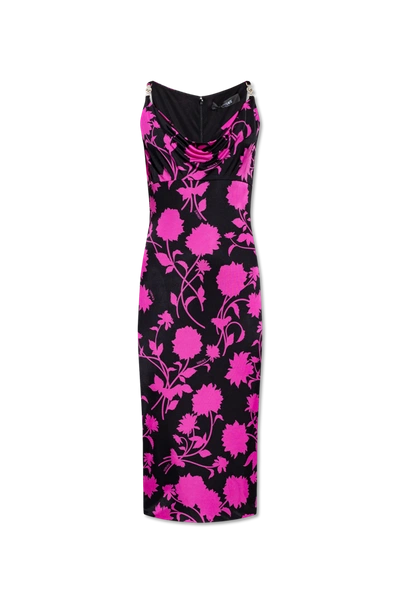 Versace Floral Motif Sleeveless Dress In New