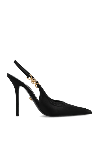 Versace Satin Slingback Pumps In New
