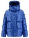 Aspesi Hooded Quilted Jacket Elasticated Cuffs In Blue