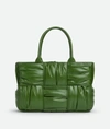 Bottega Veneta Small Arco Intreccio Plisse Tote Bag In Green
