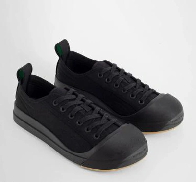Bottega Veneta Rubber-trimmed Canvas Sneakers In Black