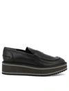 Clergerie Bahati Leather Platform Loafers In Black