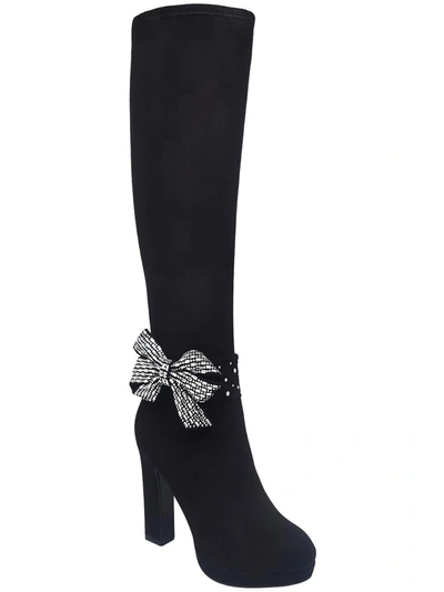 Impo Women's Ovidia Bling Stretch Platform Knee High Boots In Black