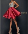 TERANI COUTURE FIT AND FLARE IN WINE