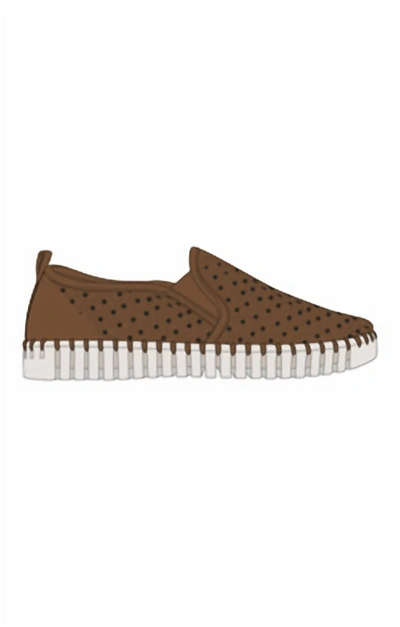 Ilse Jacobsen Tulip140 Men's Slip-on W/ White Sole In Cashew In Multi