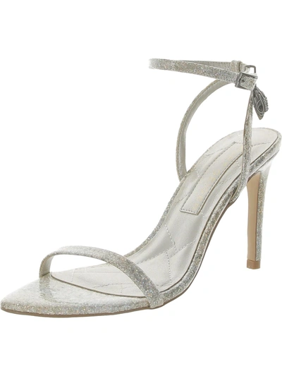 Kurt Geiger Womens Pointed Toe Ankle Strap Slingback Heels In Silver