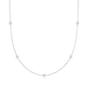 Ross-simons Lab-grown Diamond Station Necklace In Sterling Silver In Silver