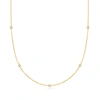 Ross-simons Lab-grown Diamond Station Necklace In 18kt Gold Over Sterling In Gold