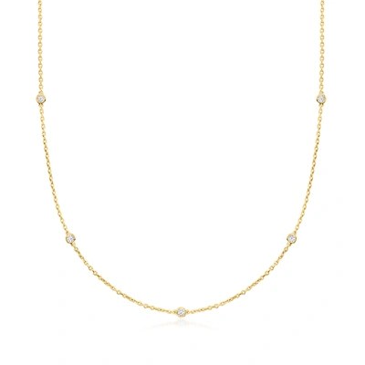 ROSS-SIMONS LAB-GROWN DIAMOND STATION NECKLACE IN 18KT GOLD OVER STERLING