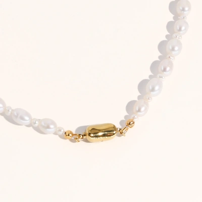 Joey Baby Bean Necklace In Pearl And Gold