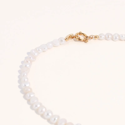 Joey Baby Gold Jackie Essential Pearl Necklace In Silver