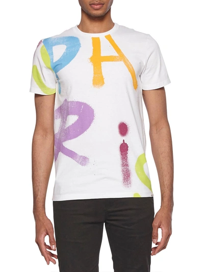 Elevenparis Graffiti Mens Cotton Crew Neck Graphic T-shirt In White