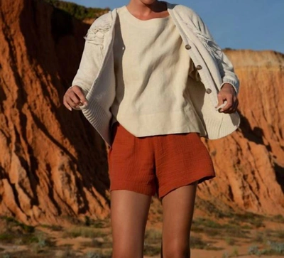 Beaumont Organic Ss23 Gilma Organic Cotton Shorts In Paprika In Orange