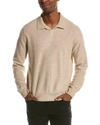 VINCE BOILED CASHMERE JOHNNY COLLAR SWEATER