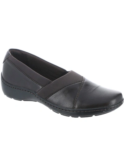 Clarks Cora Charm Womens Leather Slip On Loafers In Black