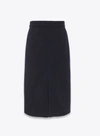 Saint Laurent Striped-wool Pencil Skirt In Black